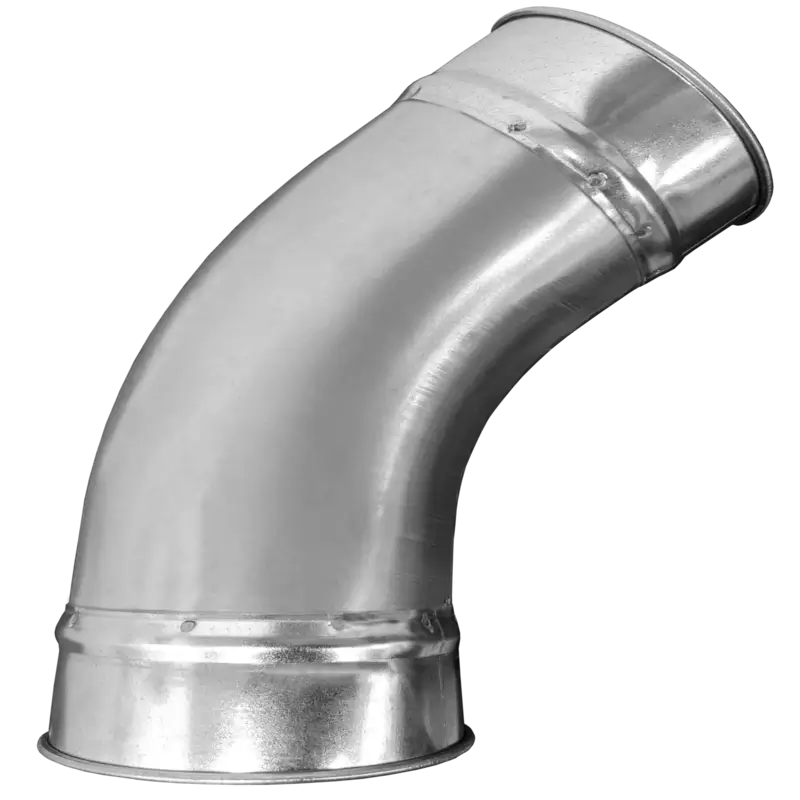 45-degree stitch-welded galvanized steel duct elbow