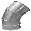 45-degree galvanized steel segmented elbow. 