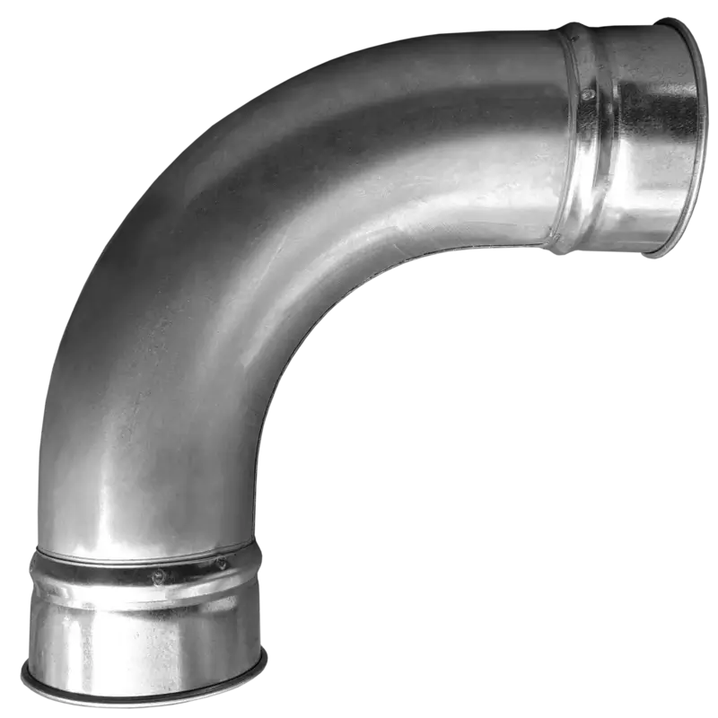 90-degree stitch-welded galvanized steel duct elbow