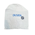 White Dustek JR-31 upper cloth filter bag with blue Dustek logo and elastic hem